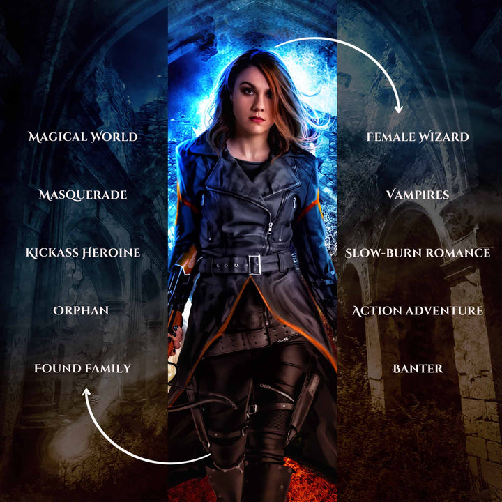 themes include action adventure, banter, vampires and slow-burn romance
